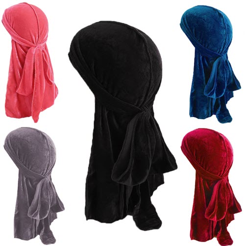 Durag En Velour Bleu/ Nuit/ Rouge/ Vert/Cherry