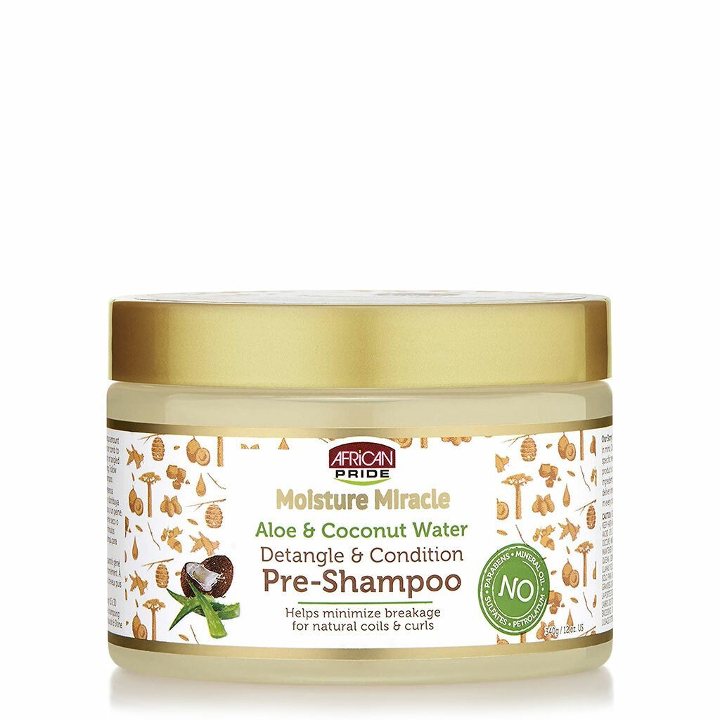 African Pride Moisture Miracle Aloe & Coconut Water Pré-shampooing - onestylbeauty