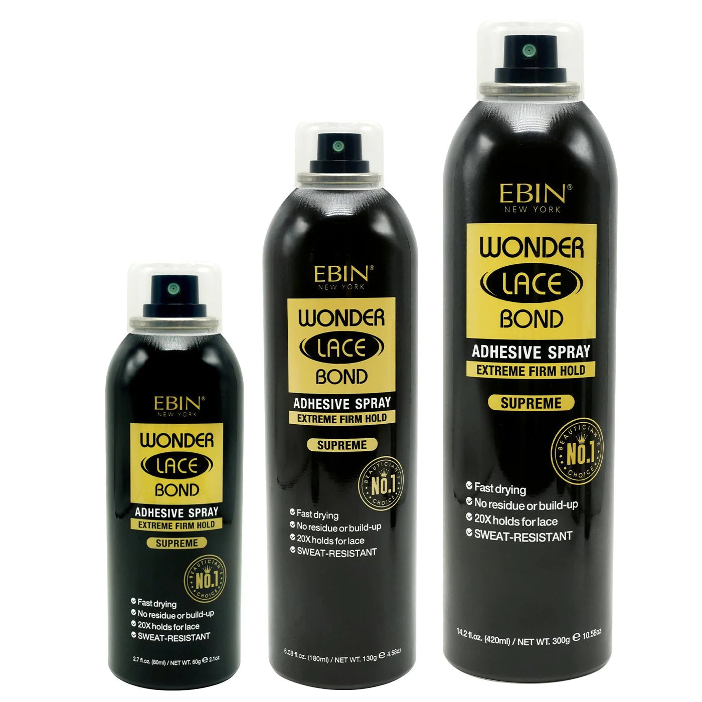 EBIN Wonder Lace Wig Spray Adhésif - Supreme Noir